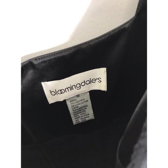 Bloomingdales Dress Womens 16 Babydoll Y2K 90s Formal Mini Retro Pin Up Black - Picture 5 of 7